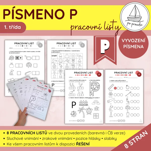 Písmeno P | 8 pracovních listů