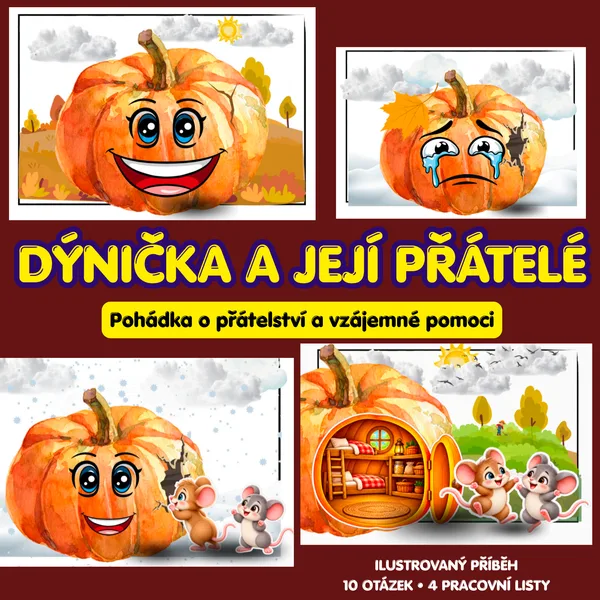 Dýnička a její přátelé | Pohádka o přátelství a vzájemné pomoci + 4 pracovní listy