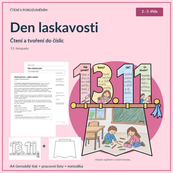 Čtení a tvoření do číslic - Den laskavosti - 13. listopad