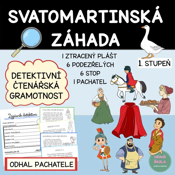 DETEKTIVNÍ HRA - SVATOMARTINSKÁ ZÁHADA - ČTENÁŘSKÁ GRAMOTNOST
