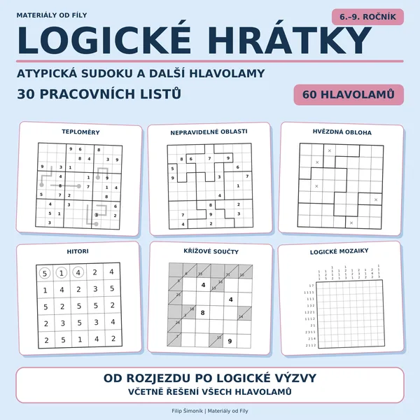 Logické hrátky – atypická sudoku a hlavolamy pro 6.–9. třídu