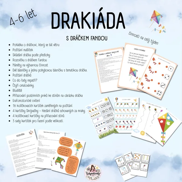 DRAKIÁDA - pohádka a tematické činnosti na celý týden - 30 stran