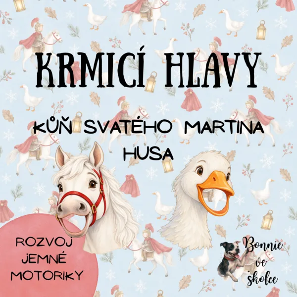 Krmicí hlavy - kůň a husa