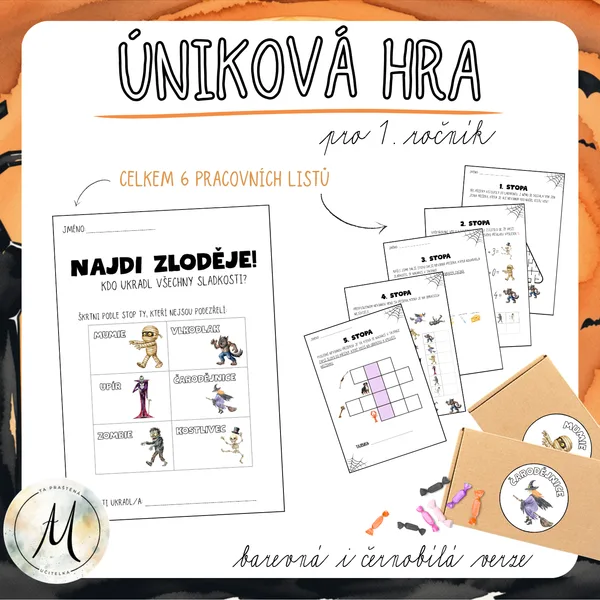 HALLOWEENSKÁ ÚNIKOVÁ HRA - kdo ukradl sladkosti?
