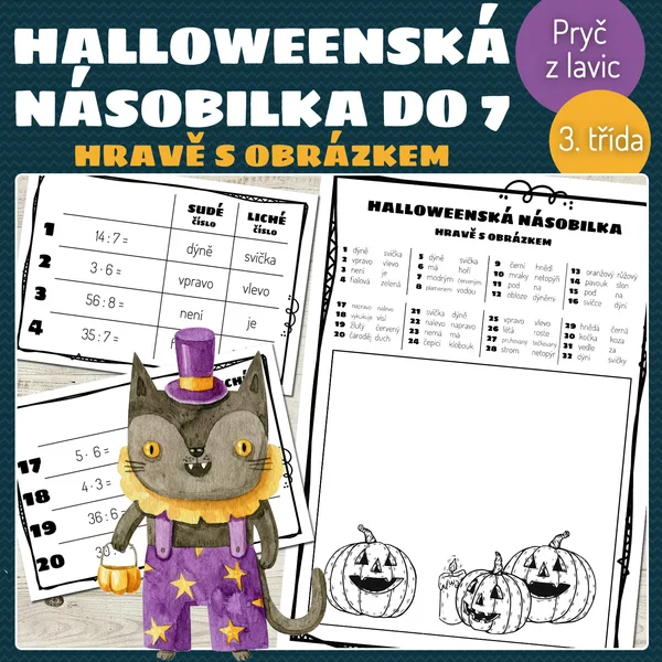Halloweenská násobilka - hravě s obrázkem