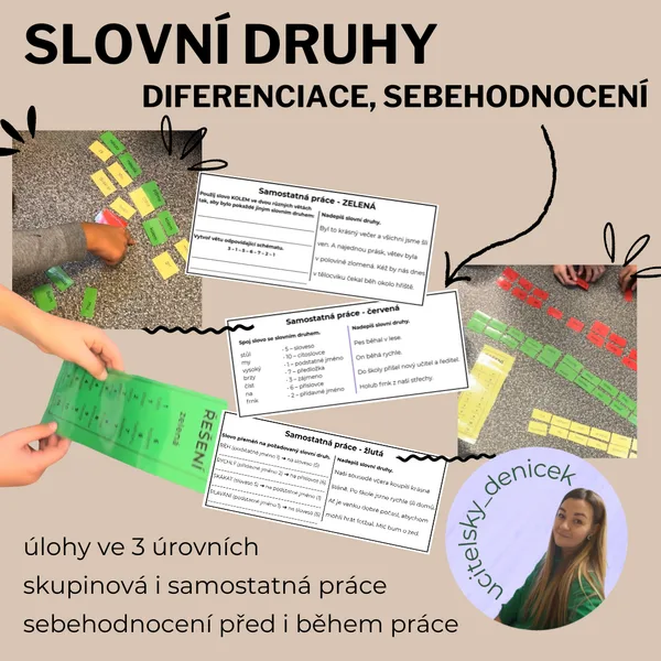 Slovní druhy - diferenciace, sebehodnocení