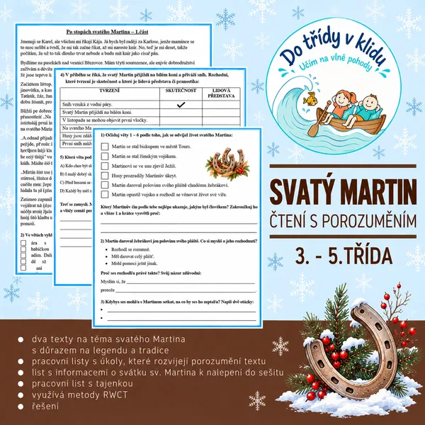 SVATÝ MARTIN se čtením s porozuměním pro 3. - 5.třídu