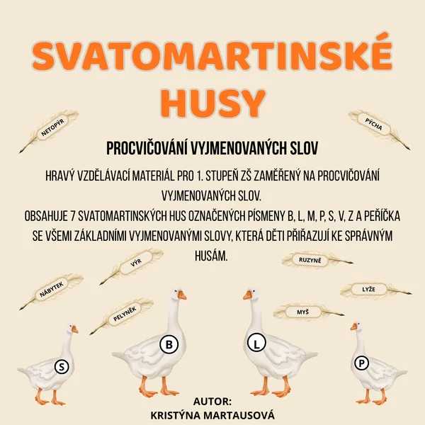 Svatomartinské husy - Vyjmenovaná slova 🪿 🪶