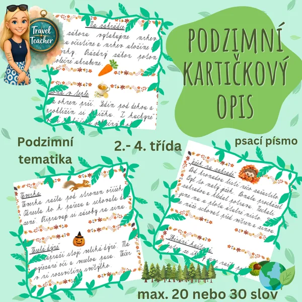 Podzimní kartičkový opis