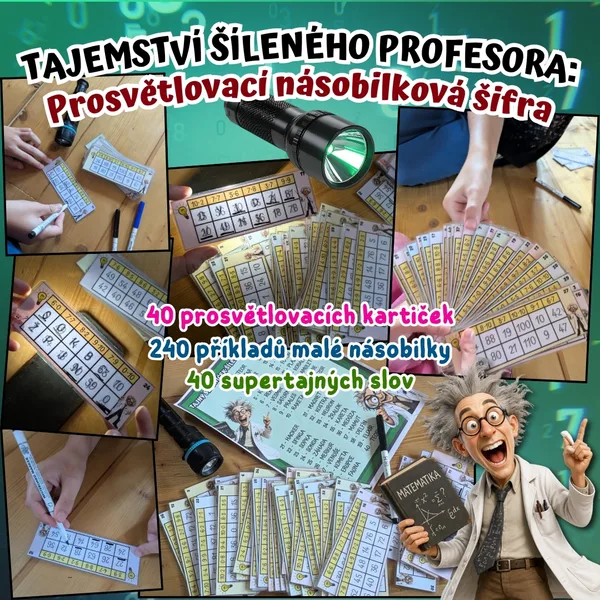 TAJEMSTVÍ ŠÍLENÉHO PROFESORA: PROSVĚTLOVACÍ NÁSOBILKOVÁ ŠIFRA