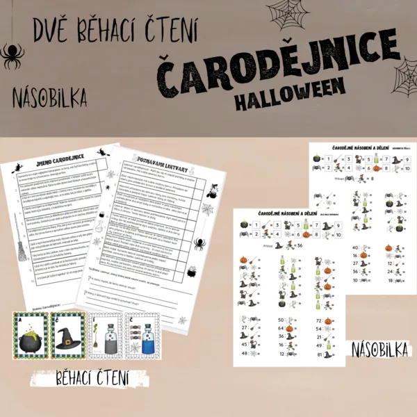Halloween, Čarodějnice - 2x běhací čtení a násobilka