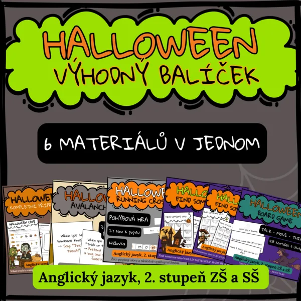 HALLOWEEN - VÝHODNÝ BALÍČEK aktivit do hodin angličtiny (2. stupeň ZŠ a SŠ)