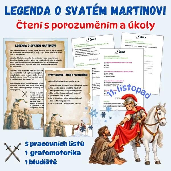 Svatý Martin – čtení s porozuměním a zábavné úkoly