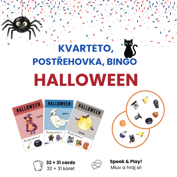 HALLOWEEN: kvarteto, bingo, postřehovka ...
