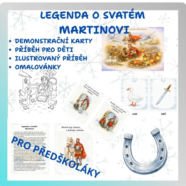 Legenda o svatém Martinovi - demonstrační karty, obrázkový příběh