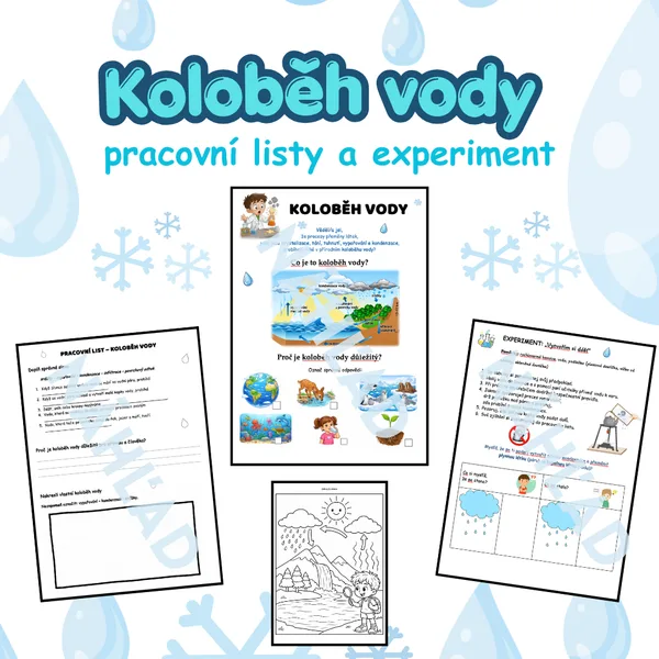 💧 Koloběh vody – pracovní listy a experiment