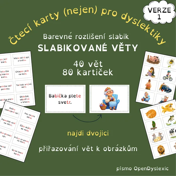 SLABIKOVANÉ VĚTY – přiřazování obrázků