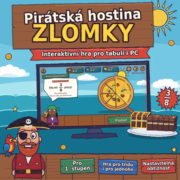 Pirátská hostina: Zlomky – interaktivní hra na tabuli i PC
