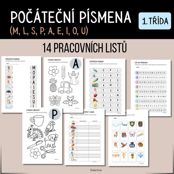 Počáteční písmena - pracovní listy