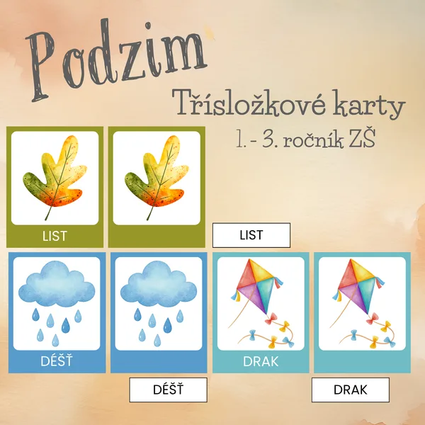 Třísložkové karty - Podzim