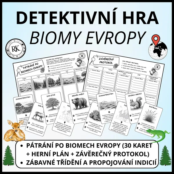 Biomy v Evropě - Pátrací hra