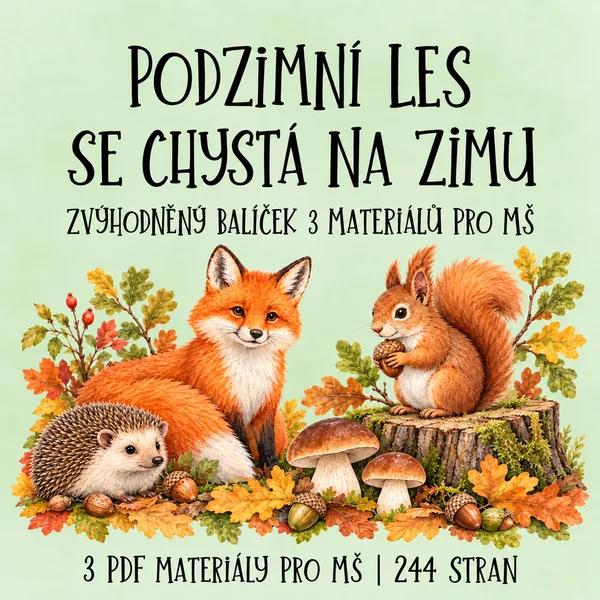 🍂 PODZIMNÍ LES SE CHYSTÁ NA ZIMU – zvýhodněný balíček aktivit pro MŠ 🌲🦔🍄