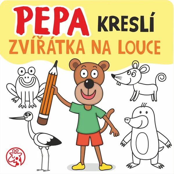 Pepa kreslí zvířátka na louce