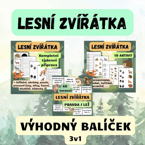 Lesní zvířátka - výhodný balíček