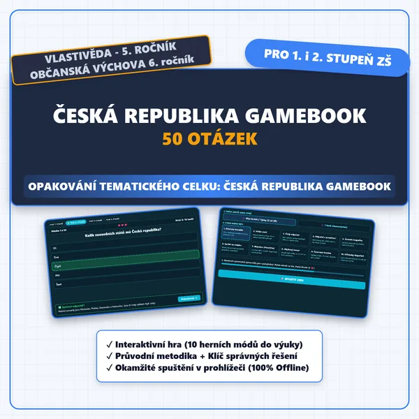 Česká republika GAMEBOOK (50 otázek)
