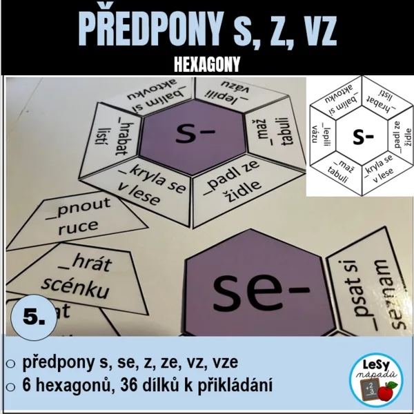 Předpony s, z, vz - hexagony