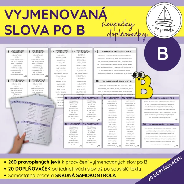 Vyjmenovaná slova po B | sloupečky a doplňovačky