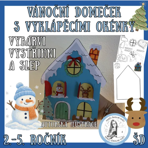 VÁNOČNÍ DOMEČEK S VYKLÁPĚCÍMI OKÉNKY
