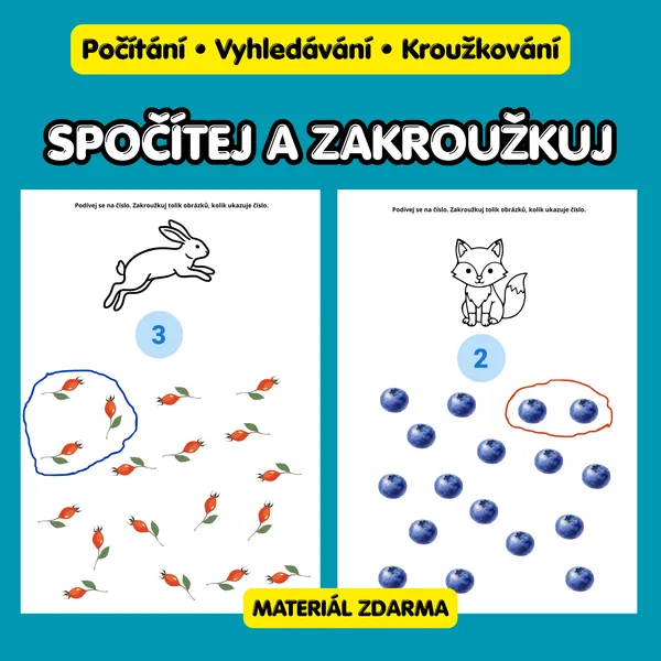 Spočítej a zakroužkuj | 8 pracovních listů pro předškoláky