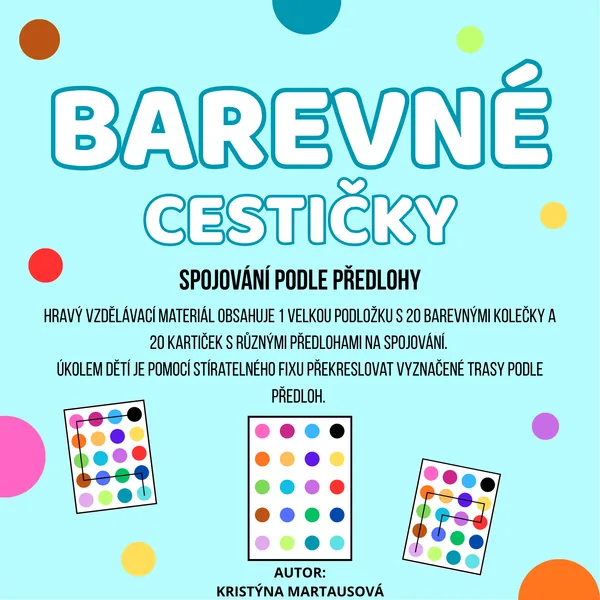 Barevné cestičky - Spojování podle předlohy 🌈