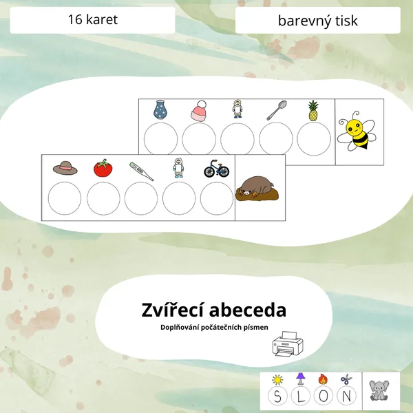 Zvířecí abeceda – Doplňuj písmena a přiřazuj zvířátka