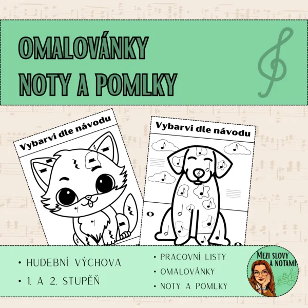 Omalovánka - noty a pomlky