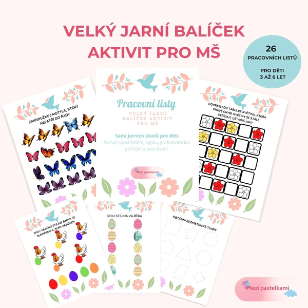 Velký jarní balíček pro MŠ - 26 pracovních listů