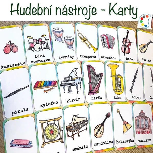 Hudební nástroje - demonstrační karty