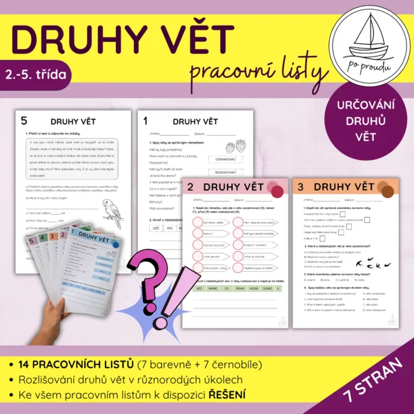 Druhy vět | pracovní listy