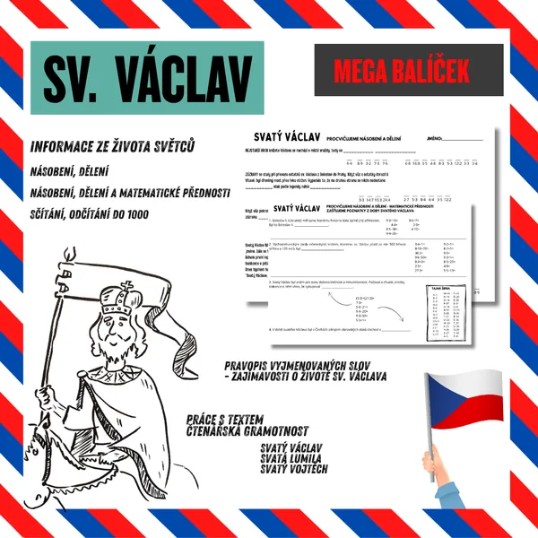 Svatý Václav, svatá Ludmila, svatý Vojtěch - pracovní listy