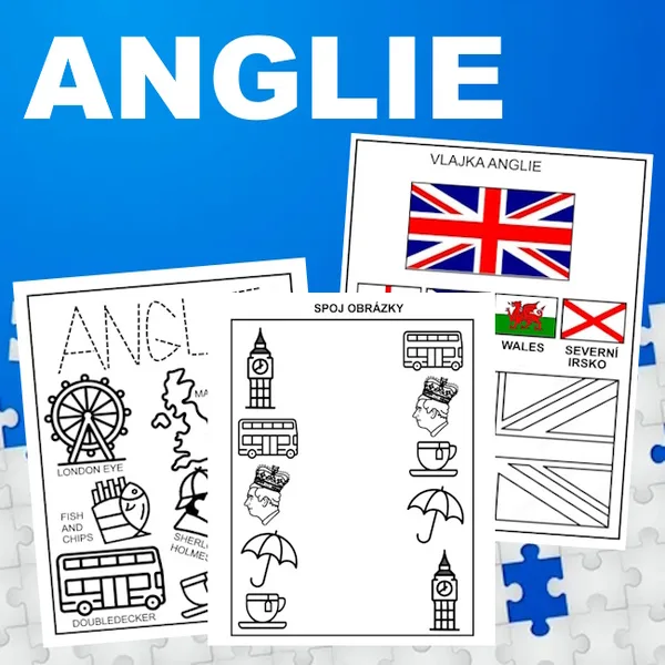 Anglie - pracovní listy