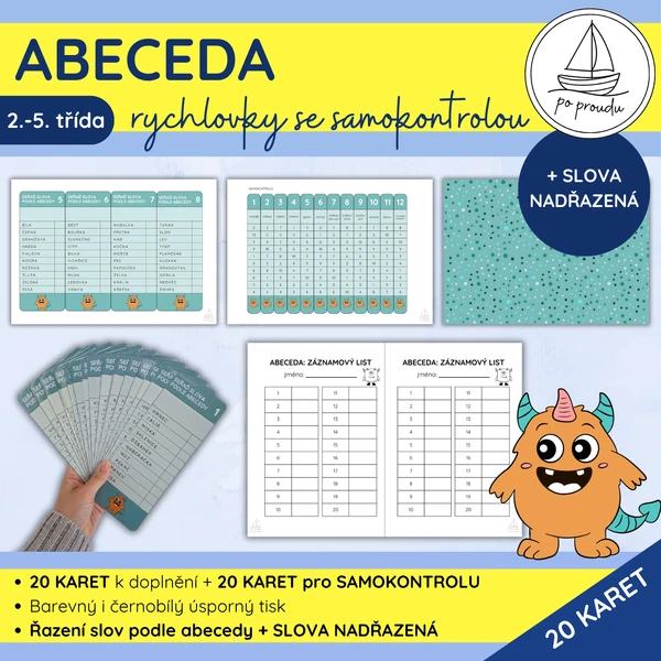 Abeceda + slova nadřazená | rychlovky se samokontrolou