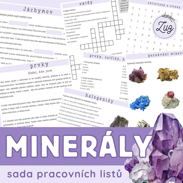 Minerály - SADA PRACOVNÍCH LISTŮ