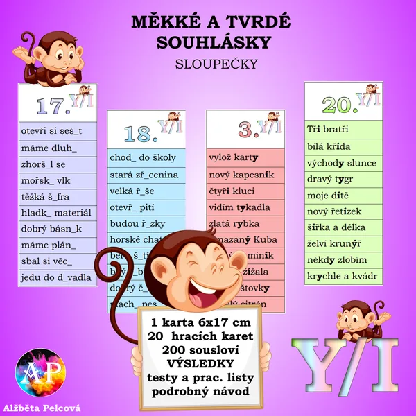 MĚKKÉ A TVRDÉ SOUHLÁSKY (sloupečky)