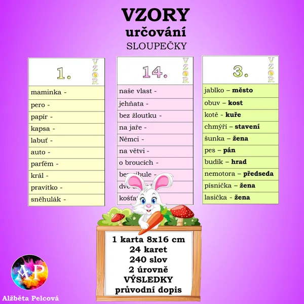 VZORY - určování (sloupečky)
