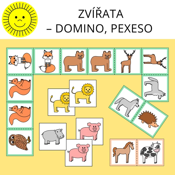 ZVÍŘATA - DOMINO, PEXESO