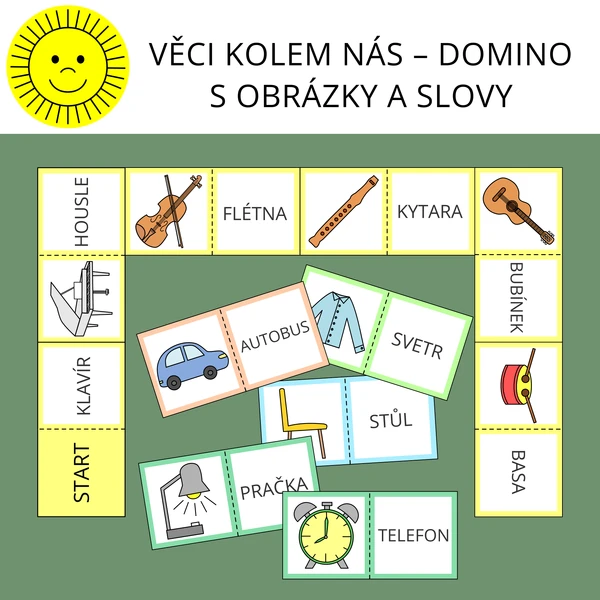 VĚCI KOLEM NÁS - DOMINO S OBRÁZKY A SLOVY