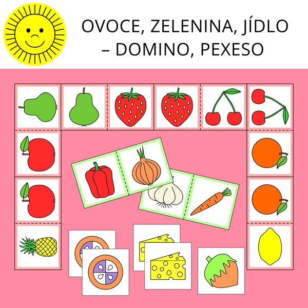 OVOCE, ZELENINA, JÍDLO - DOMINO, PEXESO