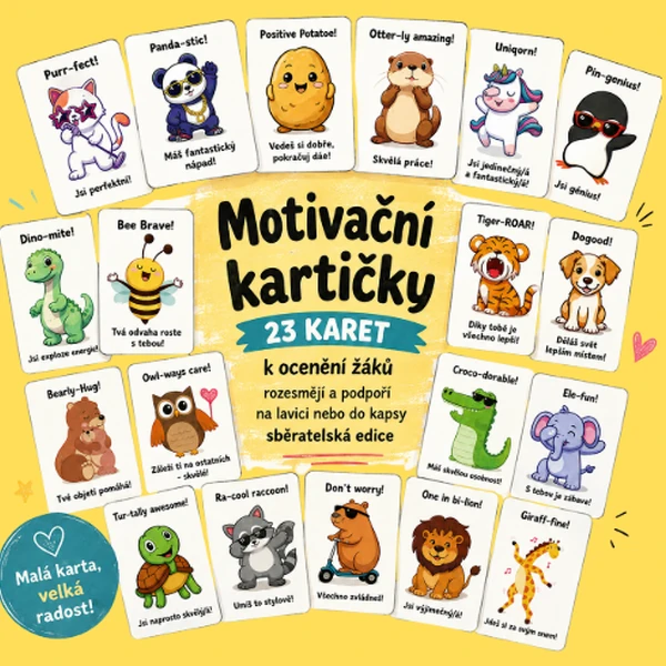 Motivační kartičky se slovními hříčkami