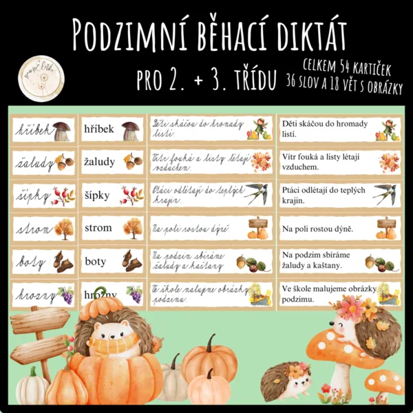 Podzimní běhací diktát pro 2. + 3. třídu
